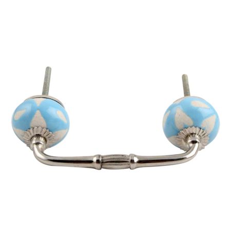 Turquoise Etched Ceramic Bridge Handle